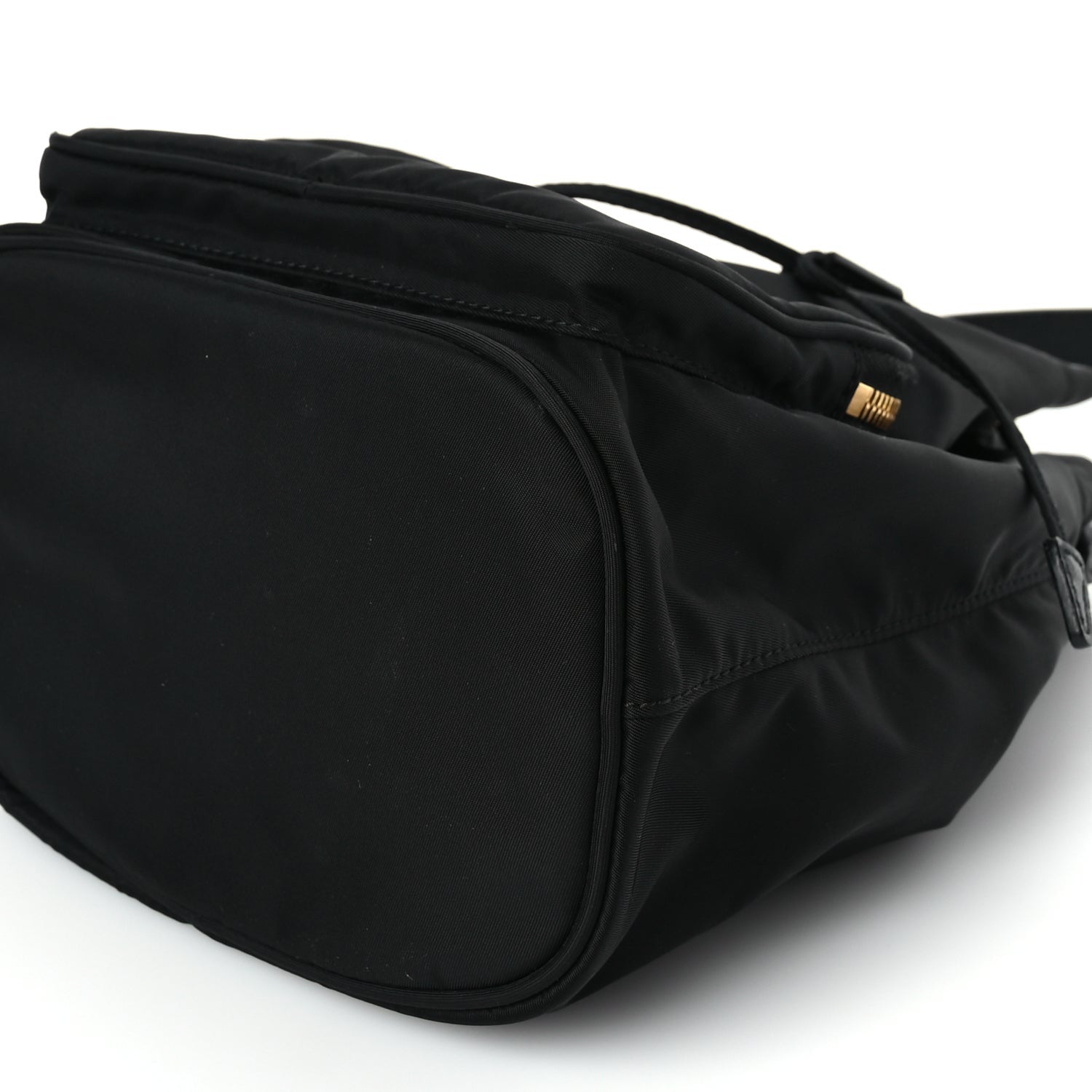 Prada Saffiano Tessuto Nylon Mini Bucket Crossbody Bag Black 14 of 14