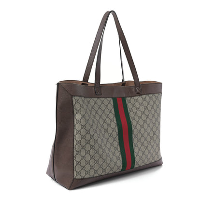 Gucci GG Supreme Monogram Web Ophidia Tote Brown 4 of 10