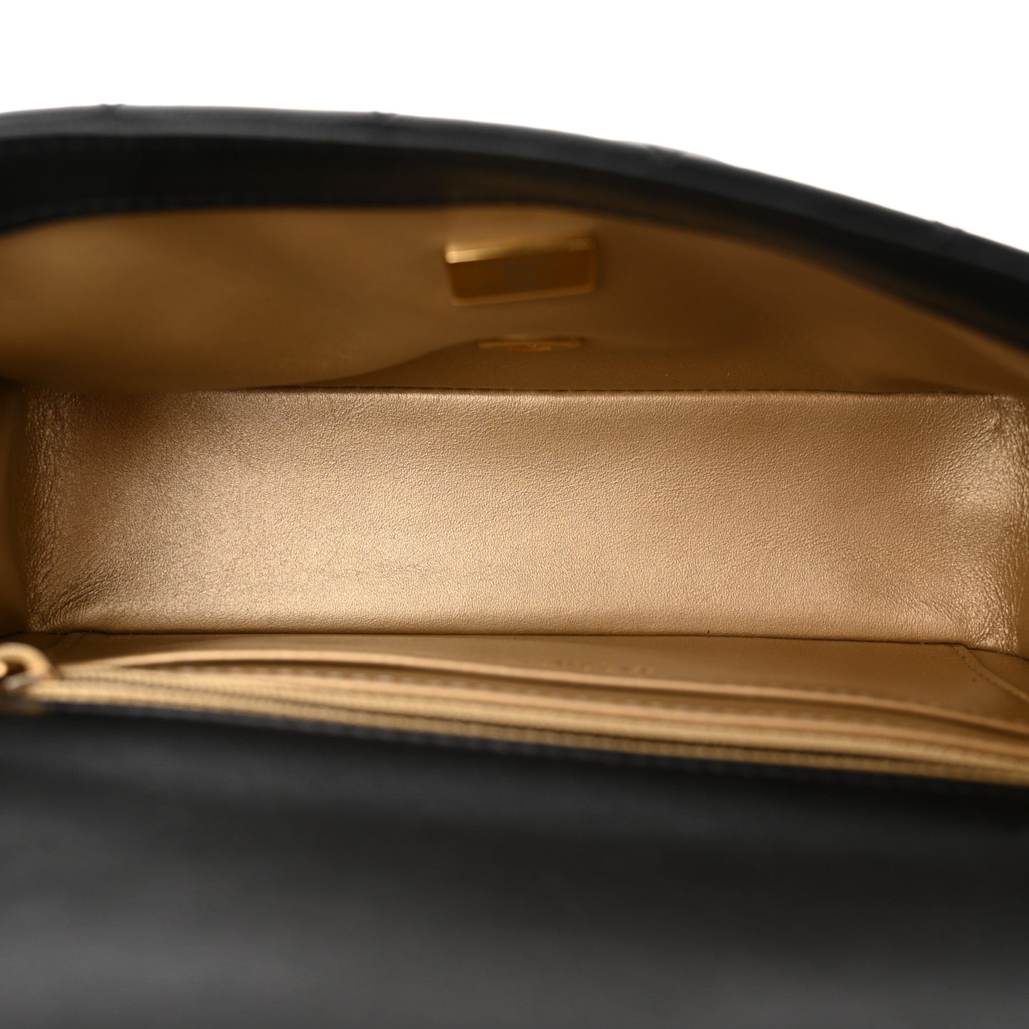 Lambskin Quilted Mini Rectangular Pearl Crush Flap Black