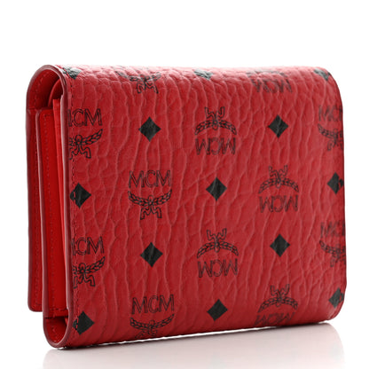 MCM Visetos Tri-Fold Flap Wallet Red 3 of 7