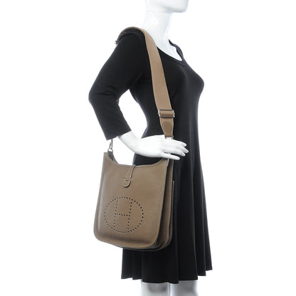 Hermes Taurillon Clemence Evelyne III PM Etoupe 2 of 8