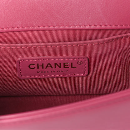 Chanel Lambskin Quilted Small Boy Flap  Dark Pink 5 of 9