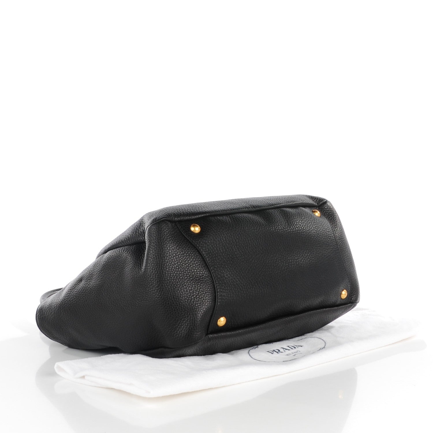 Prada Vitello Daino Double Pocket Shoulder Bag Nero Black 4 of 8