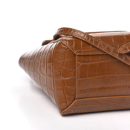 Celine Calfskin Crocodile Embossed Micro Belt Bag Tan 8 of 10