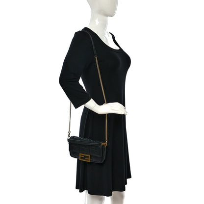 Fendi Nappa FF 1974 Embossed Mini Baguette Black 2 of 9