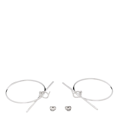 Hermes Sterling Silver MM Loop Earrings 3 of 6