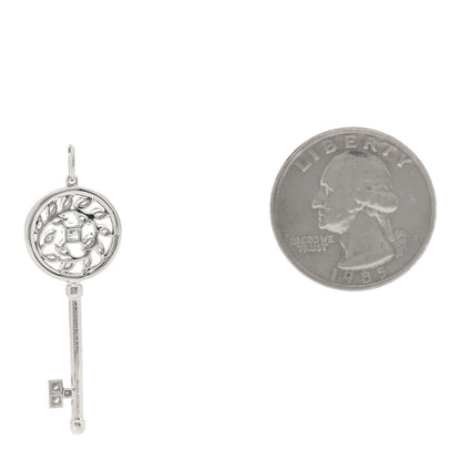 Tiffany Platinum Diamond Victoria Vine Key Pendant 2 of 4