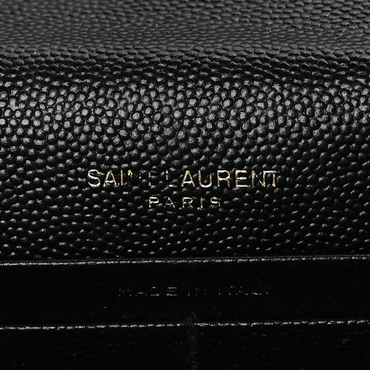 Saint Laurent Grain De Poudre Matelasse Chevron Monogram Envelope Chain Wallet Black 5 of 7
