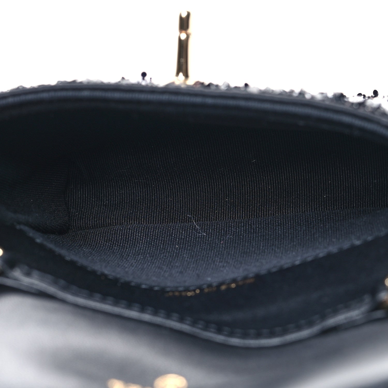 Chanel Sequin COCO Clutch With Chain Black Red 4 of 10