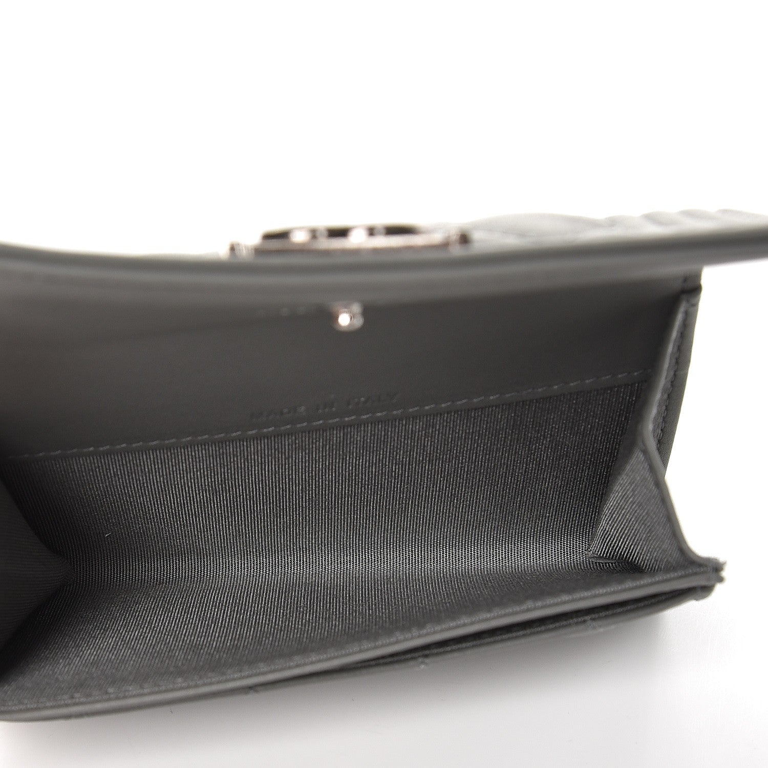 Chanel Lambskin Quilted Boy Card Holder Wallet Grey 5 of 9