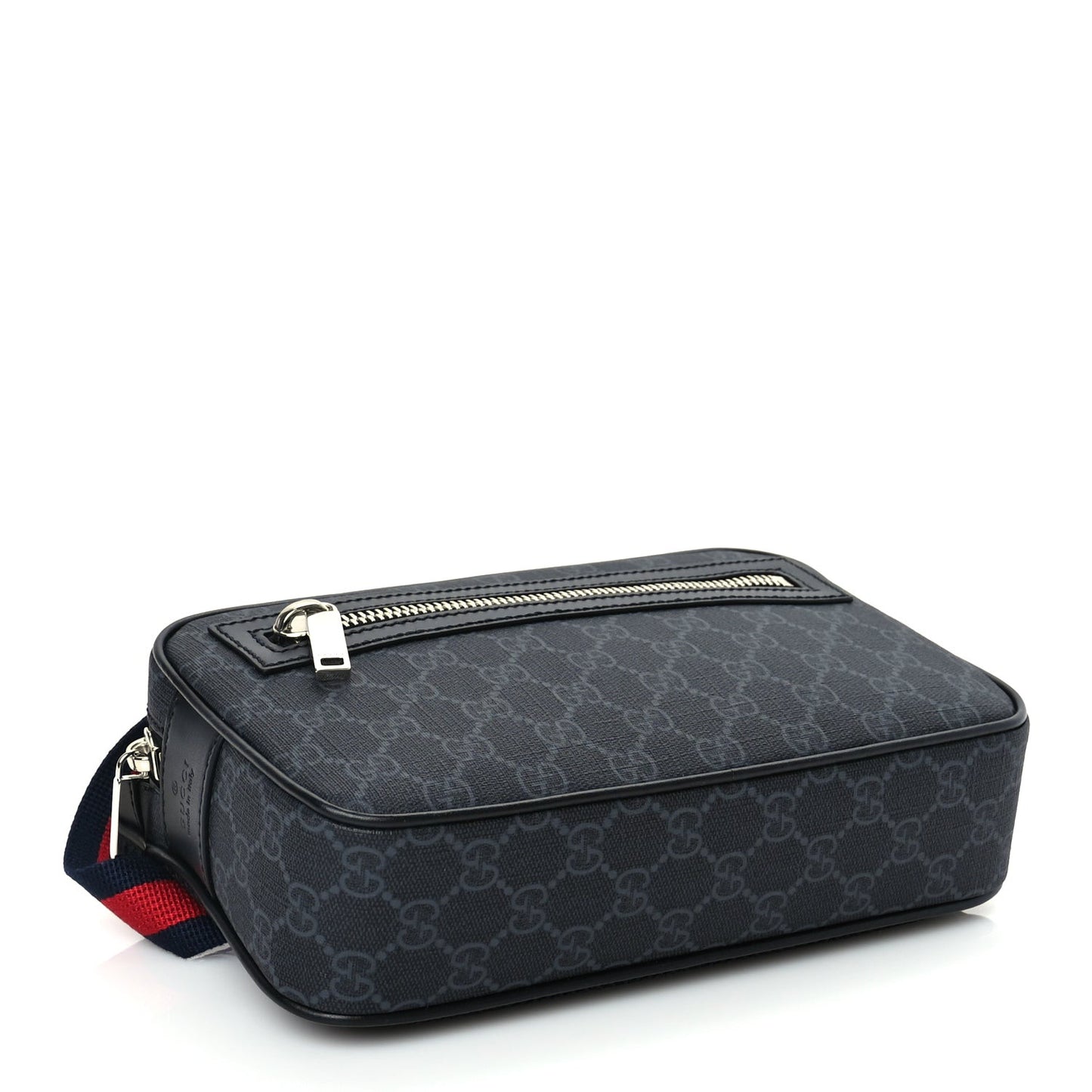 Soft GG Supreme Monogram Web Waist Bag Black Grey