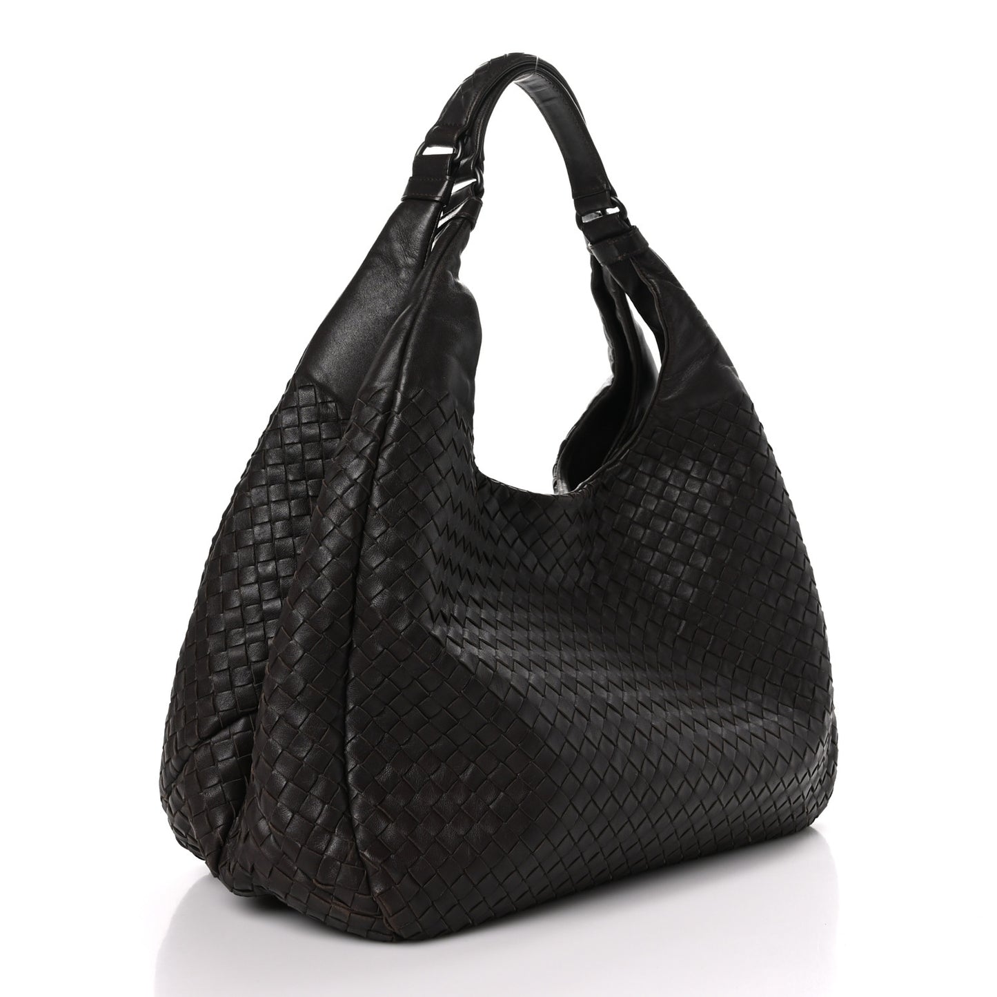 Nappa Intrecciato Large Campana Hobo Ebano