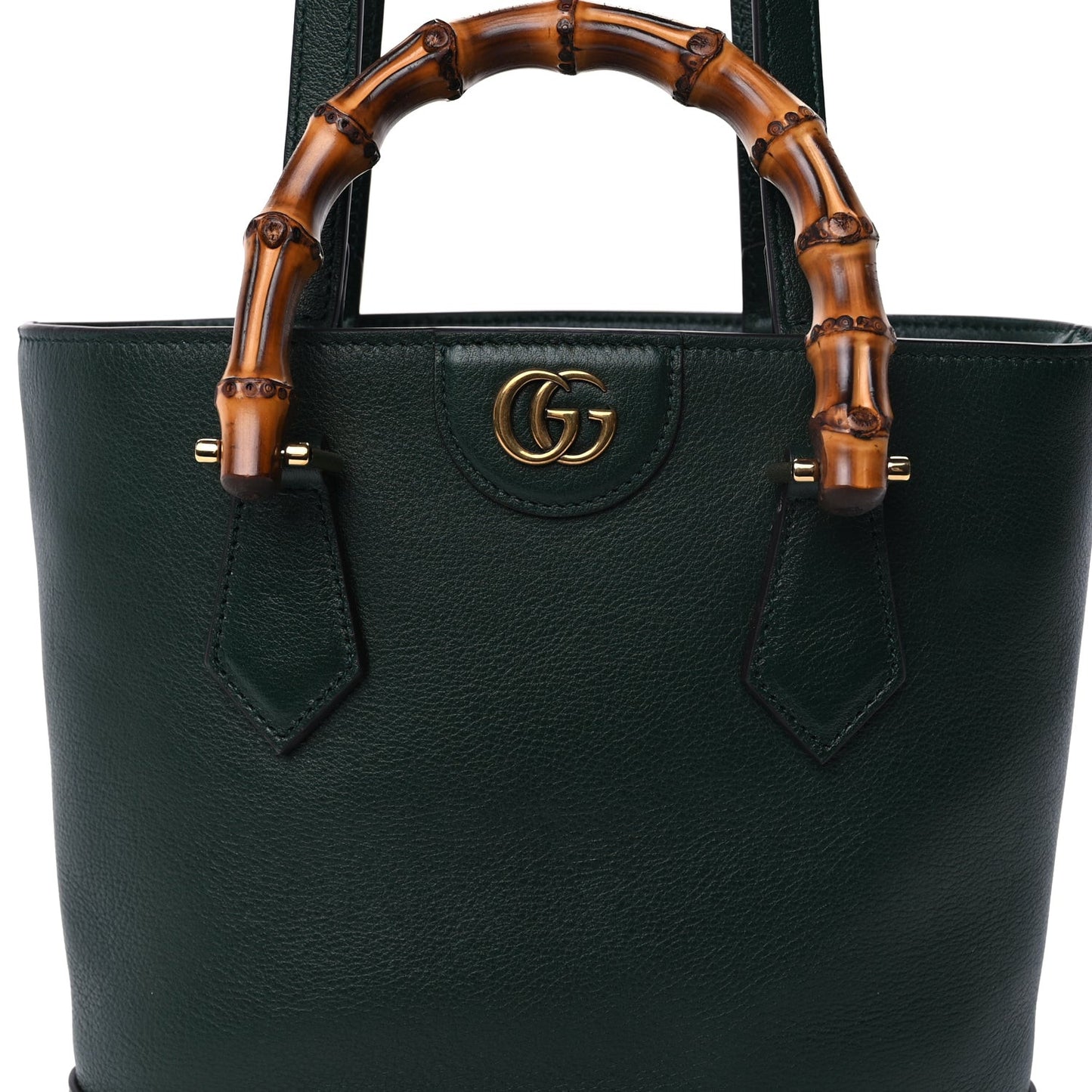Softy Wonka Textured Dollar Calfskin Small Diana Round Tote Bag Green