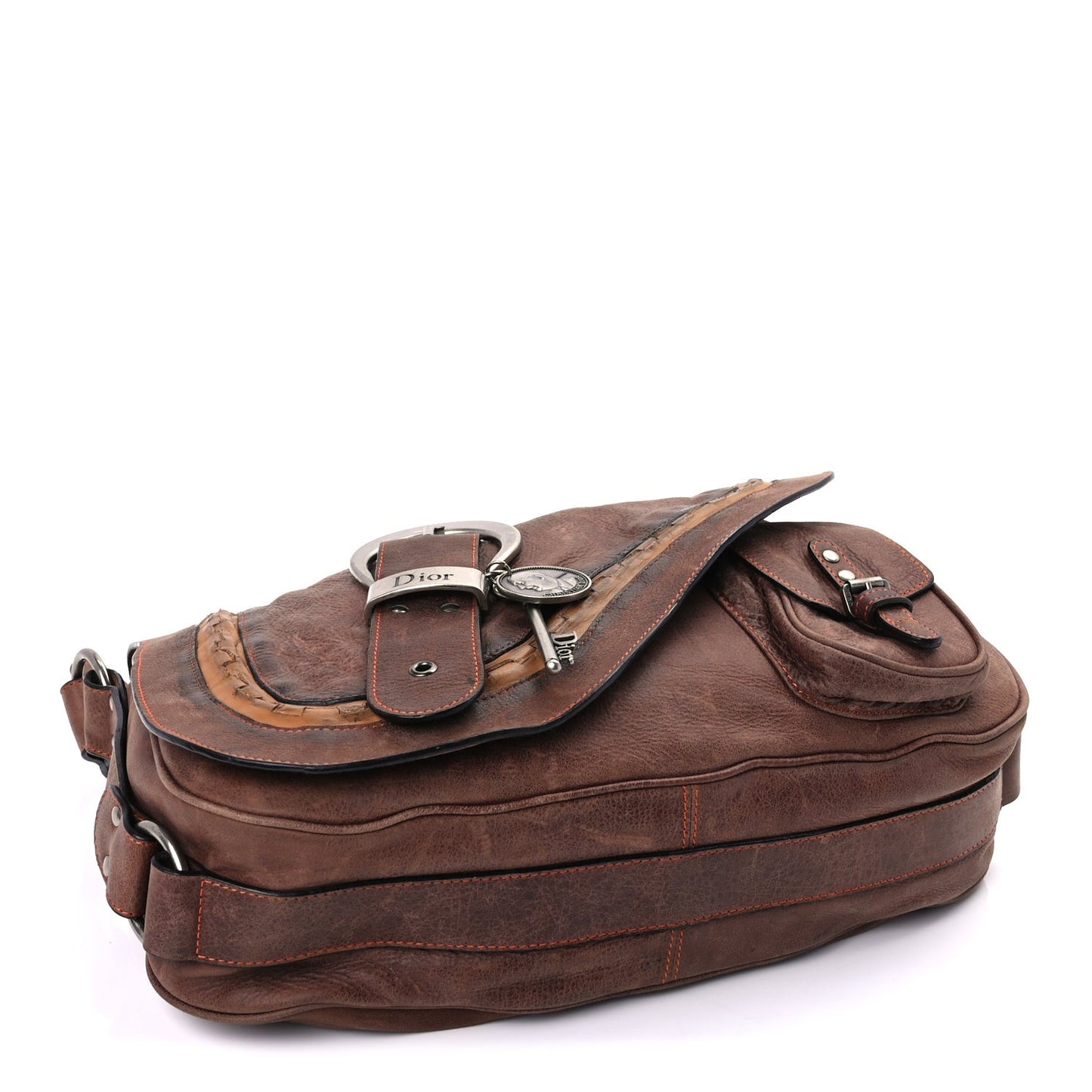 Calfskin Gaucho Double Saddle Bag Brown
