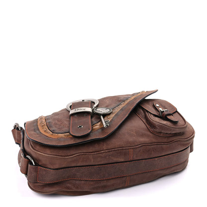 Christian Dior Calfskin Gaucho Double Saddle Bag Brown 3 of 7