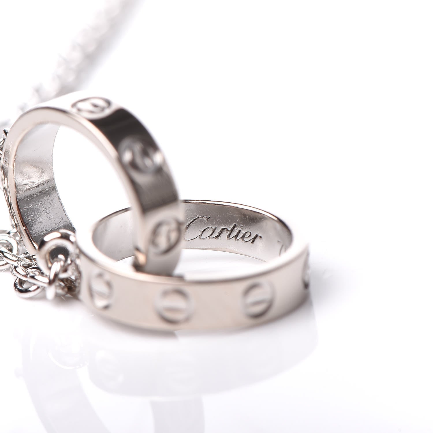 Cartier 18K White Gold Interlocking LOVE Necklace 4 of 8