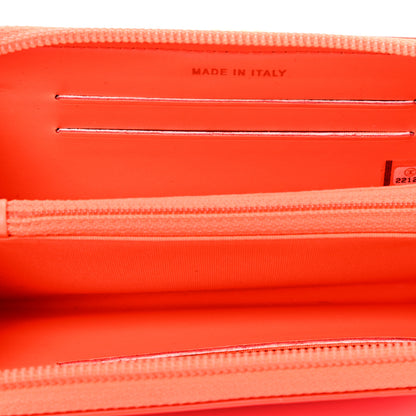 Chanel Patent Quilted Small Boy Zip Around Wallet Orange 4 of 4