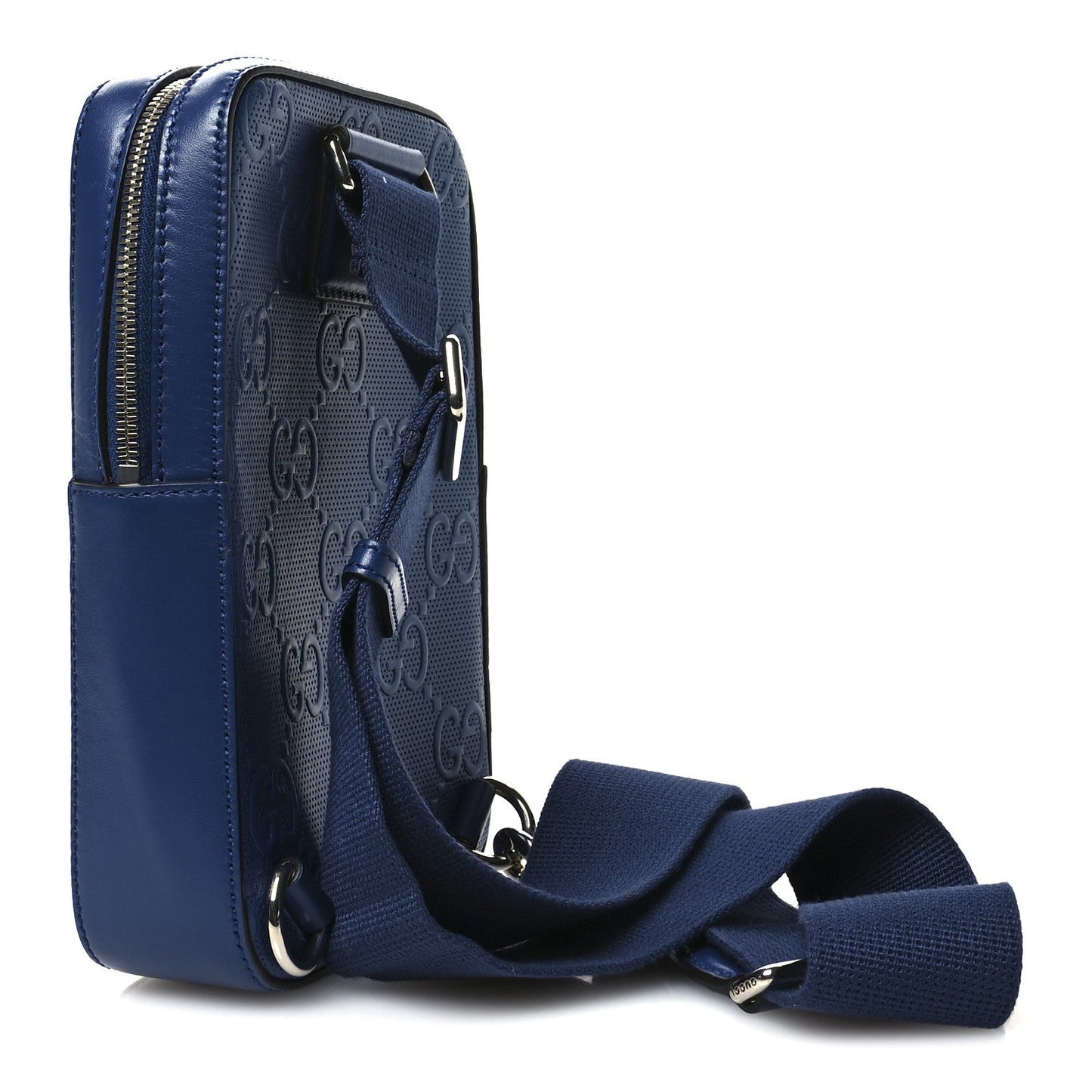 Calfskin GG Tennis Embossed Sling Backpack Blue