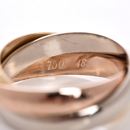 Cartier 18K Pink Yellow White Gold Trinity Ring 48 4.25 3 of 4