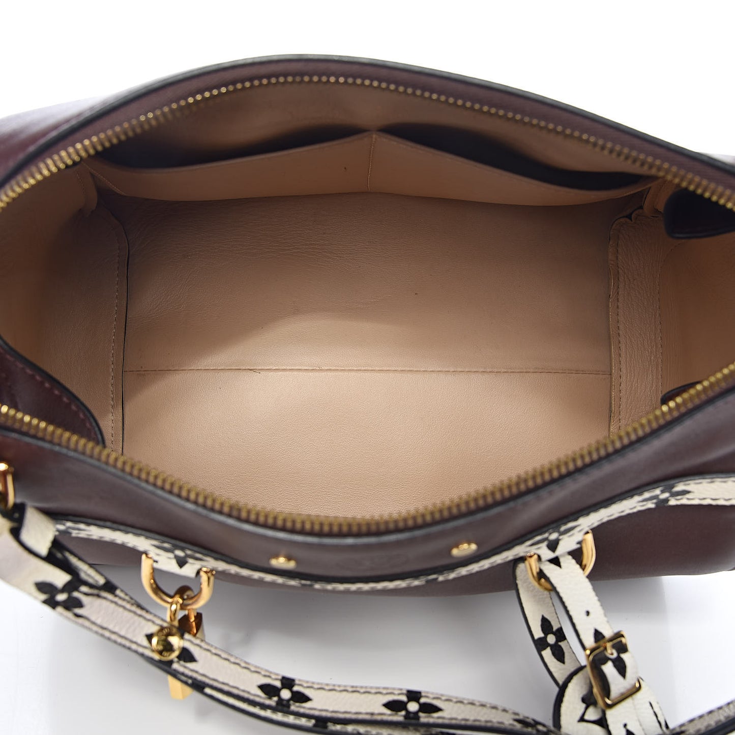 Calfskin Colored Monogram Speedy Amazon MM Chocolat White