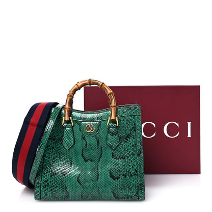 Gucci Snakeskin Small Diana Tote Bag Green 11 of 11