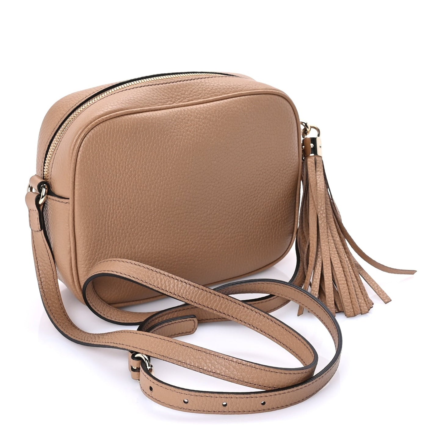 Pebbled Calfskin Small Soho Disco Bag Rose Beige