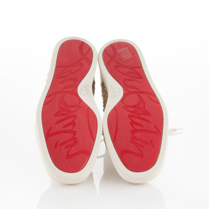 Christian Louboutin Strass Louis Flat Sneakers 38 Off White Gold 5 of 5