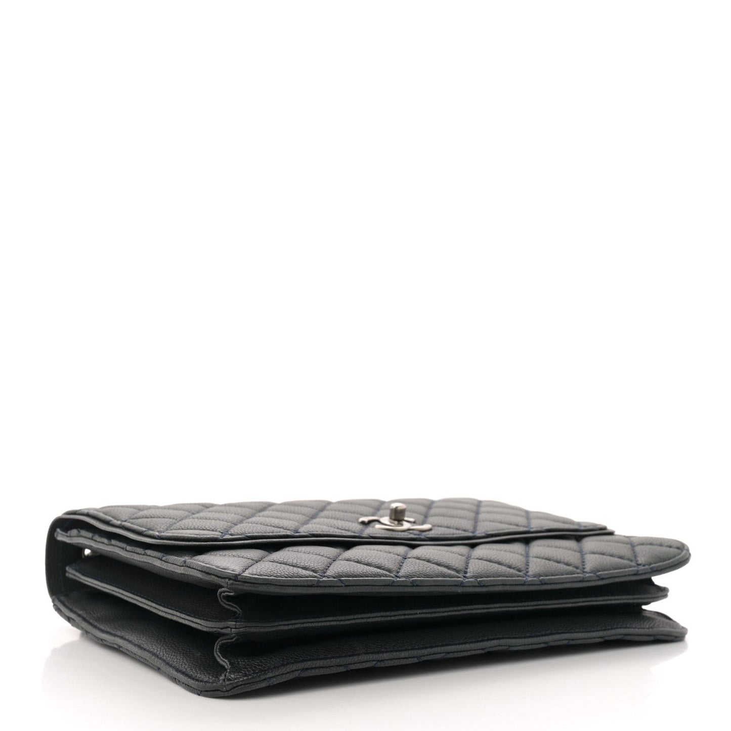 Caviar Quilted Flap With Chain Blue