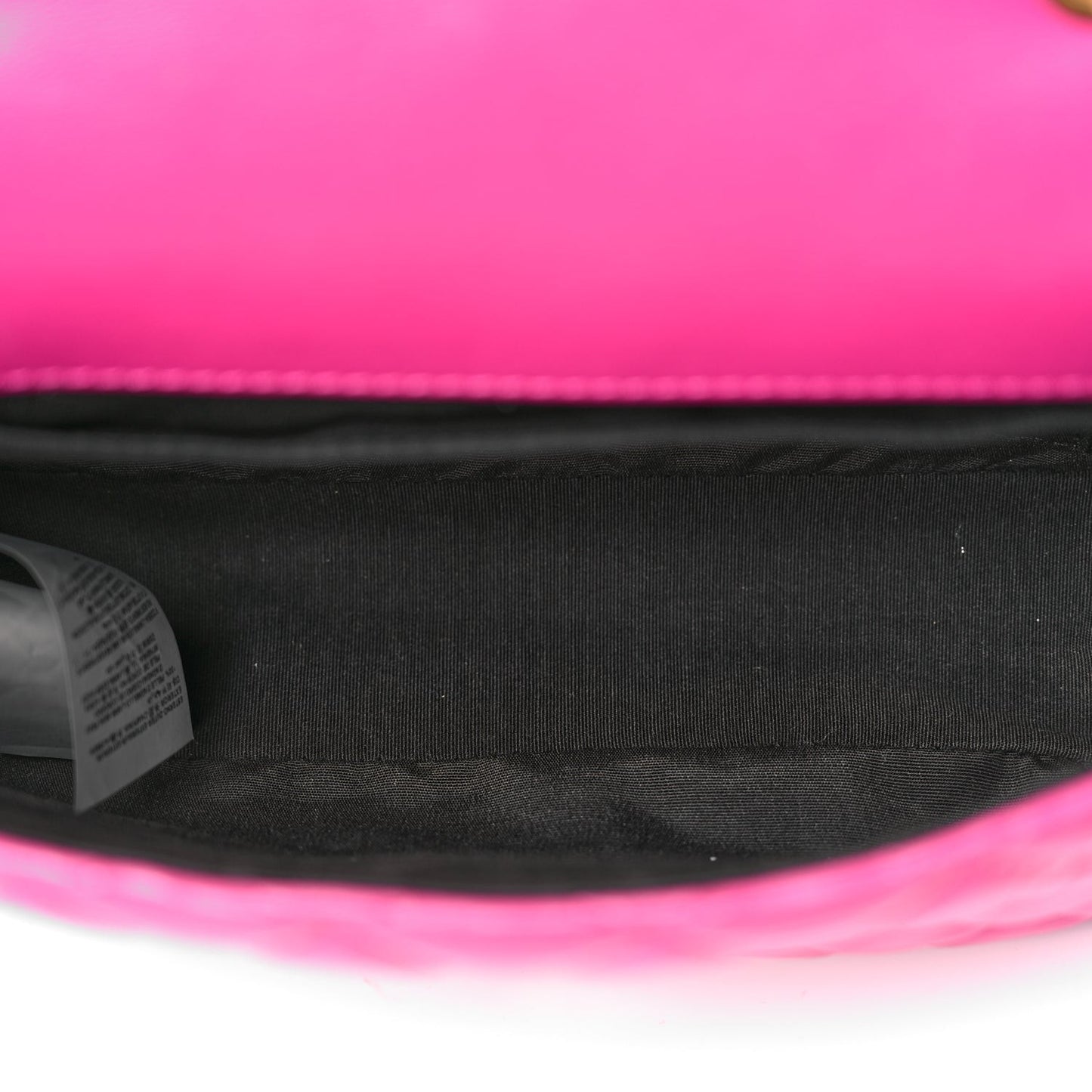 Nappa Quilted Medusa Chain Crossbody Pink