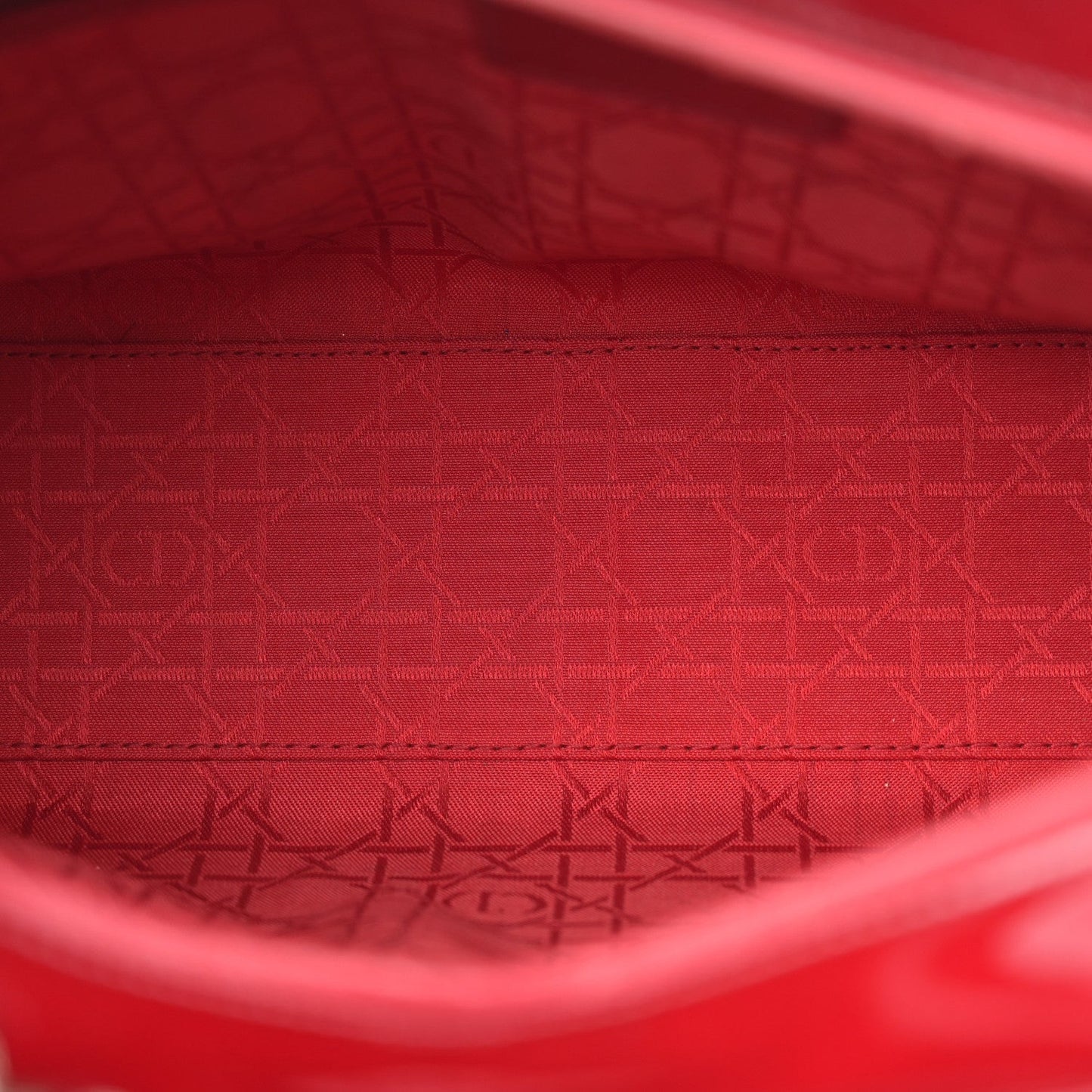 Patent Cannage Large Lady Dior Red