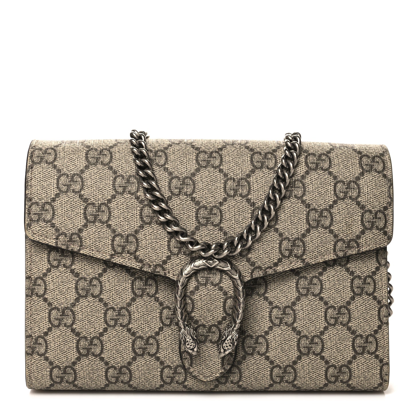 GG Supreme Monogram Mini Dionysus Chain Wallet Beige Taupe