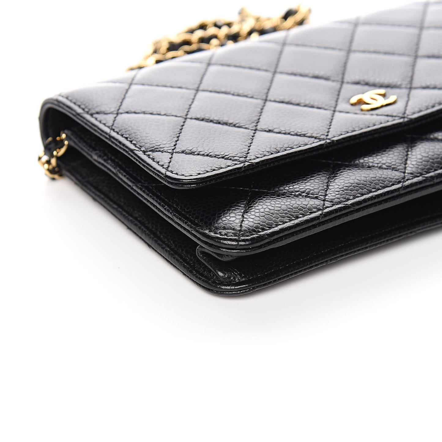 Caviar Quilted Wallet On Chain WOC Black