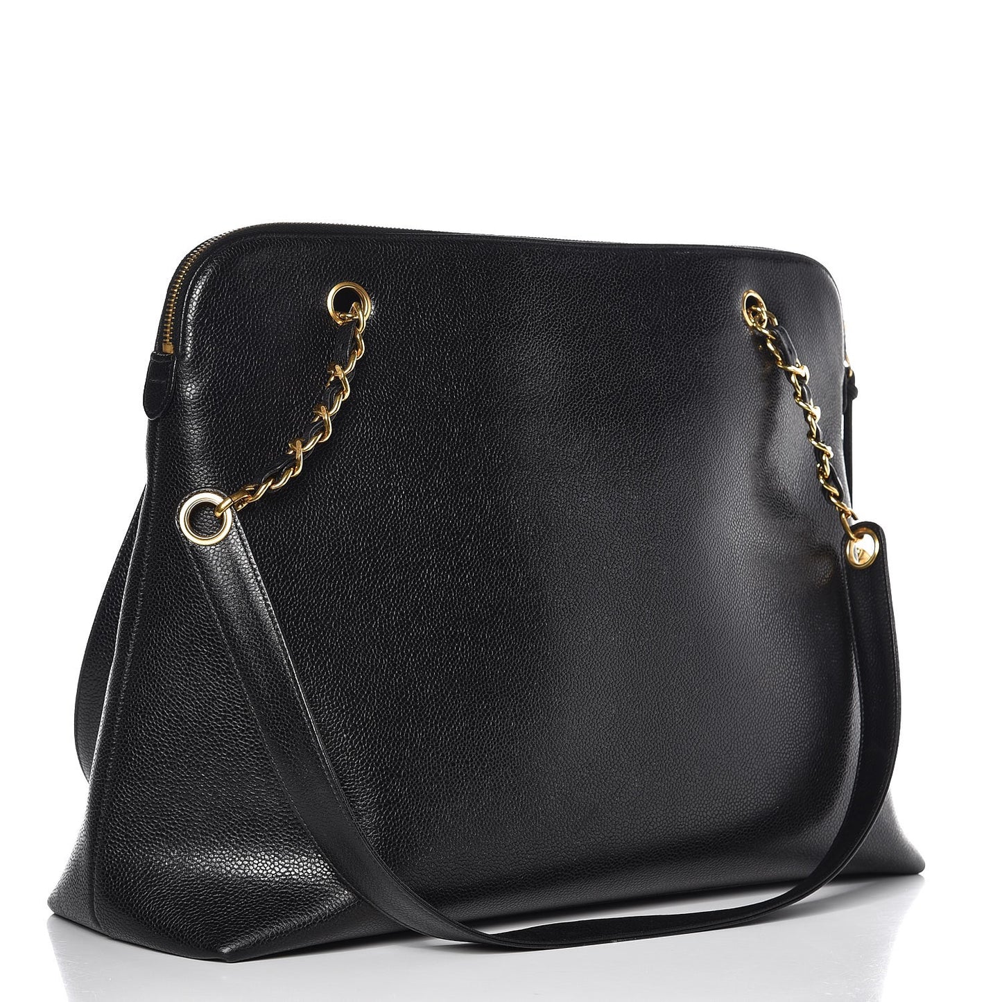 Caviar Large CC Shoulder Bag Black