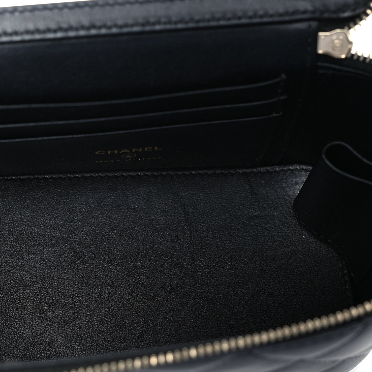 Chanel Lambskin Crystal Quilted Trendy Small Top Handle Vanity Case With Chain Black 4 of 9