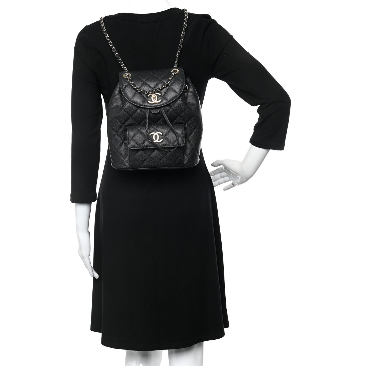 Caviar Quilted Backpack Bag Black