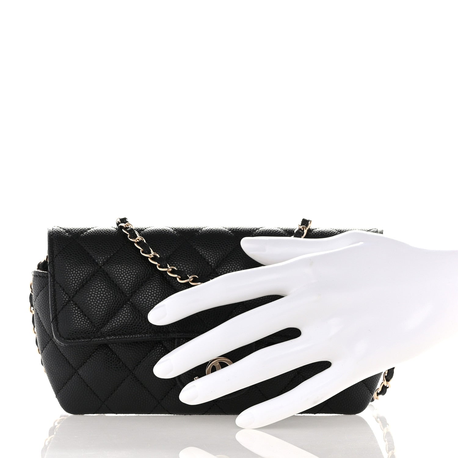 Chanel Caviar Quilted Glasses Case With Chain Black 2 of 10