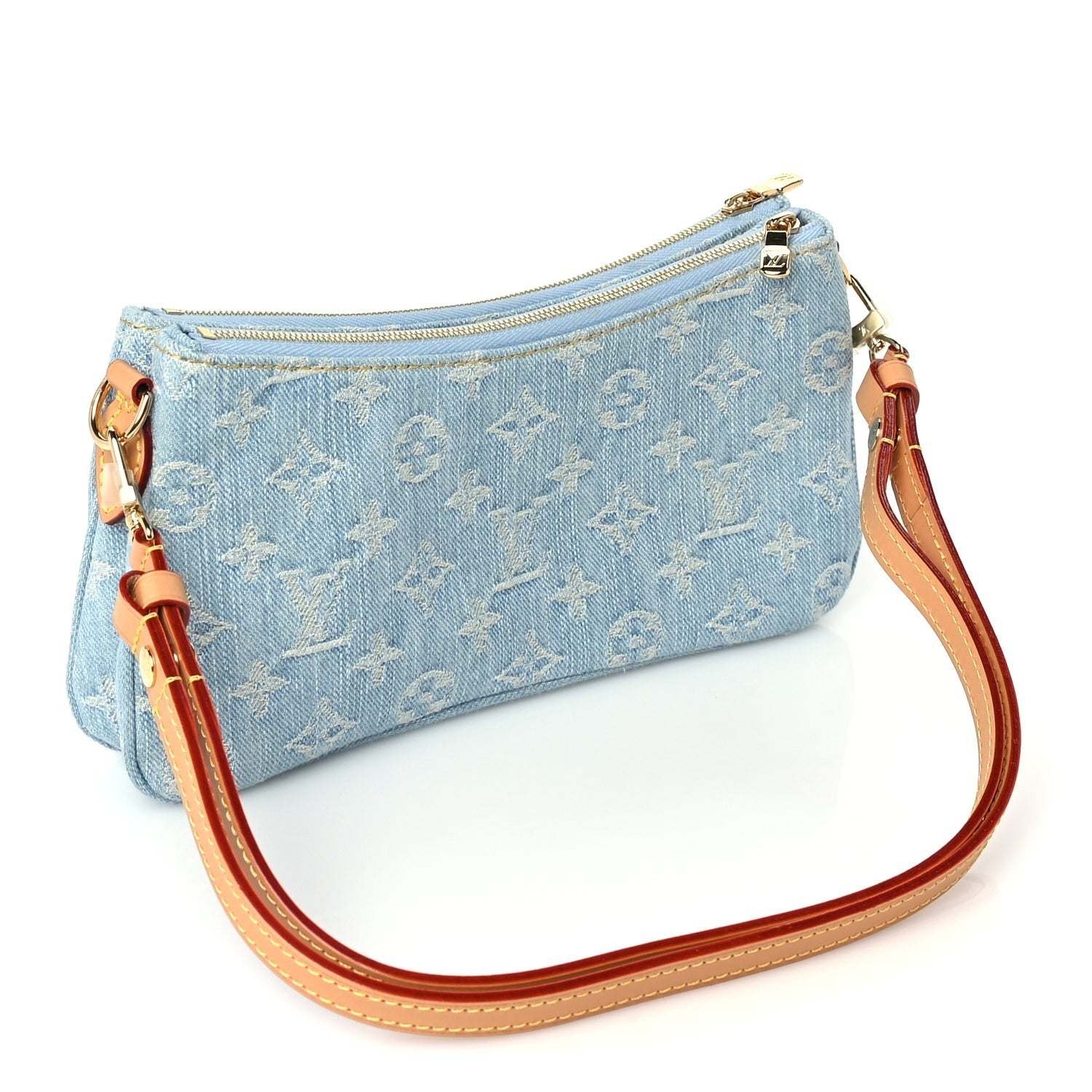 Louis Vuitton Monogram Denim Liv Pochette Sky Blue 2 of 8