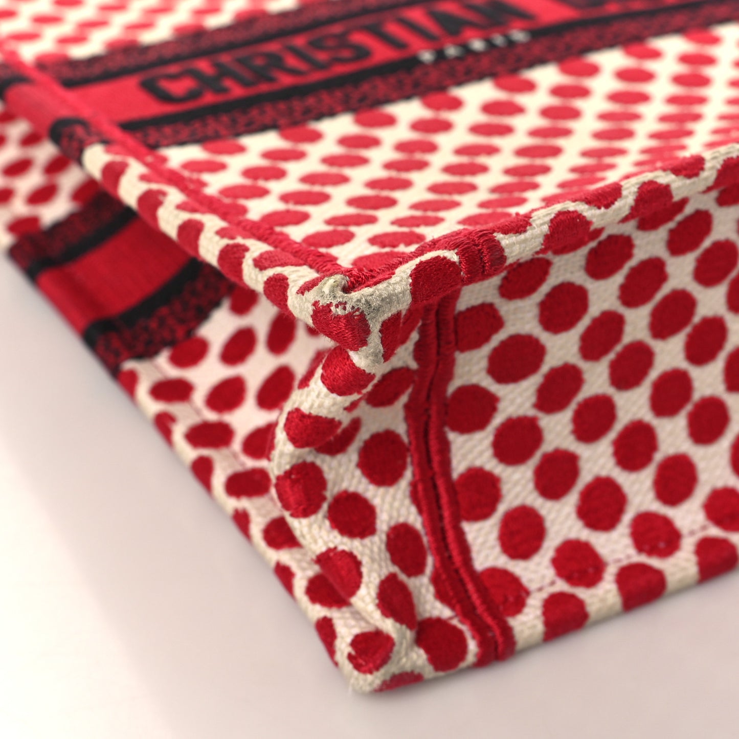 Canvas DiorAmour Dots Vertical Book Tote Red