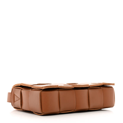 Bottega Veneta Lambskin Maxi Intrecciato Cassette Crossbody Bag Caramel 4 of 10