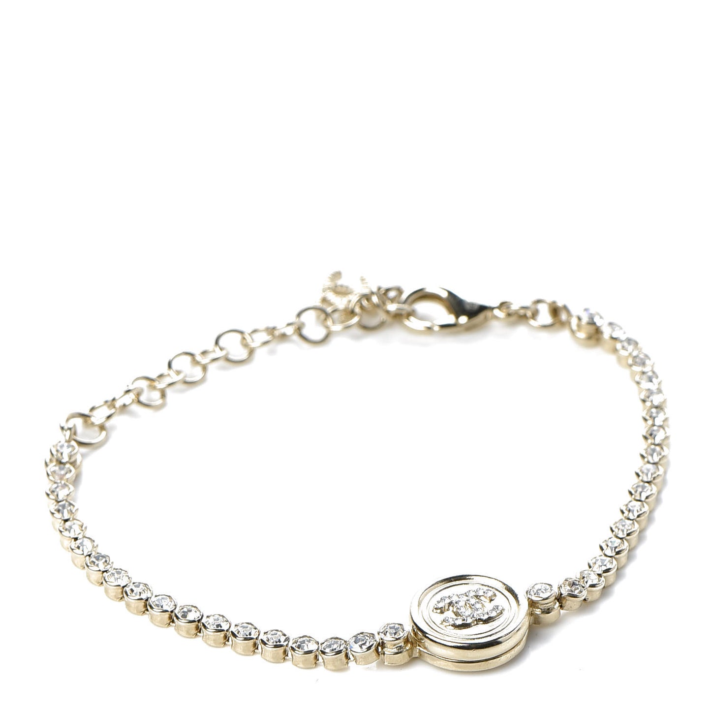 Crystal CC Chain Bracelet Gold