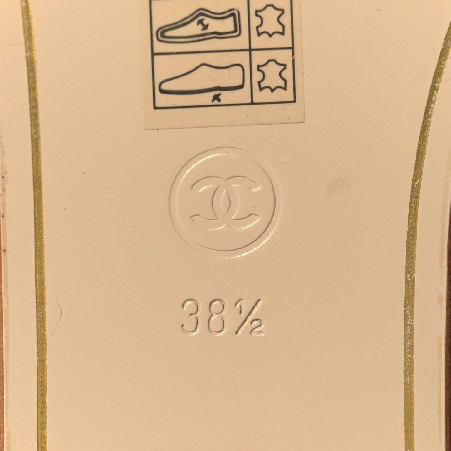 Lambskin Chain CC Mocassin Loafer Espadrilles 38.5 Beige Black