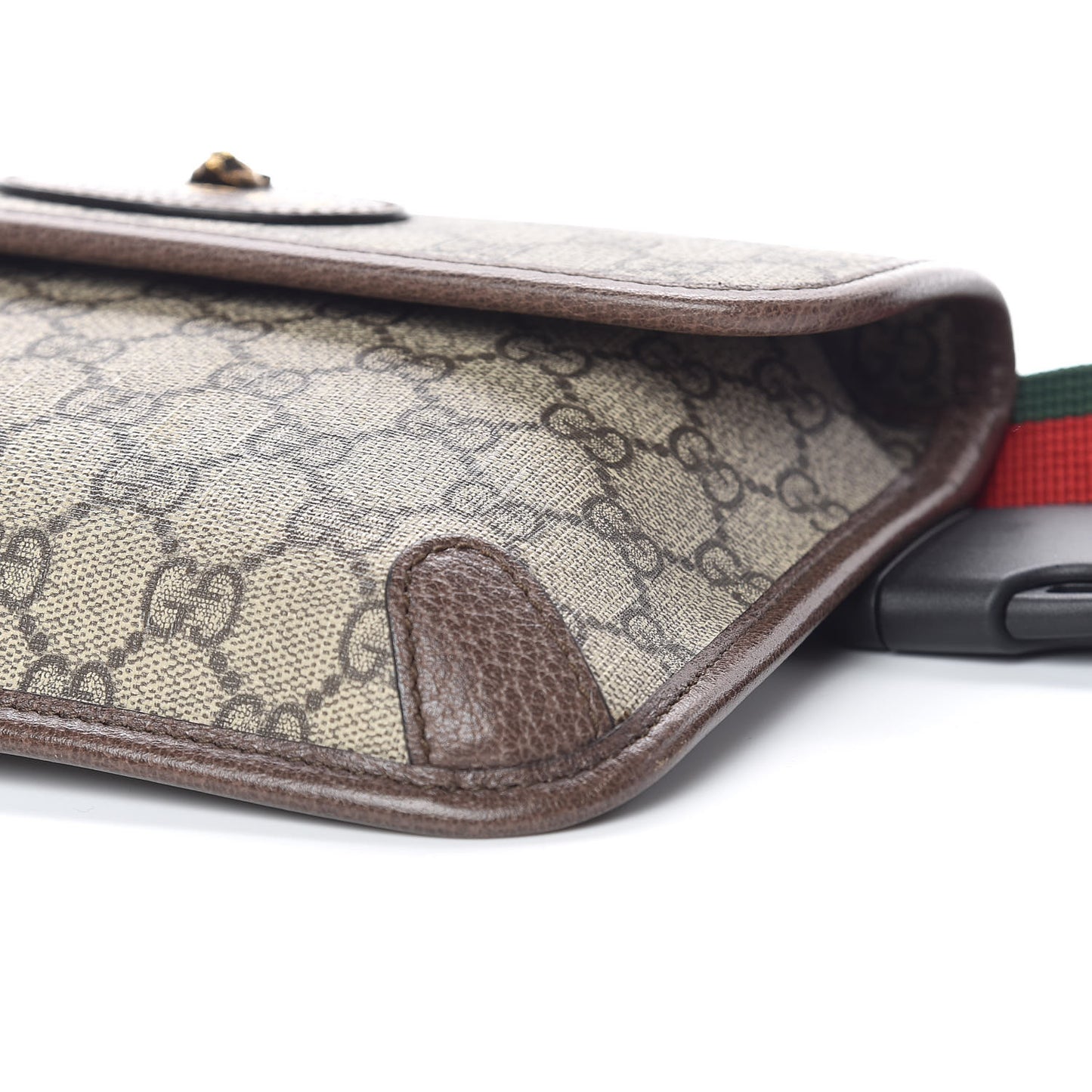 GG Supreme Monogram Neo Vintage Web Belt Bag Brown