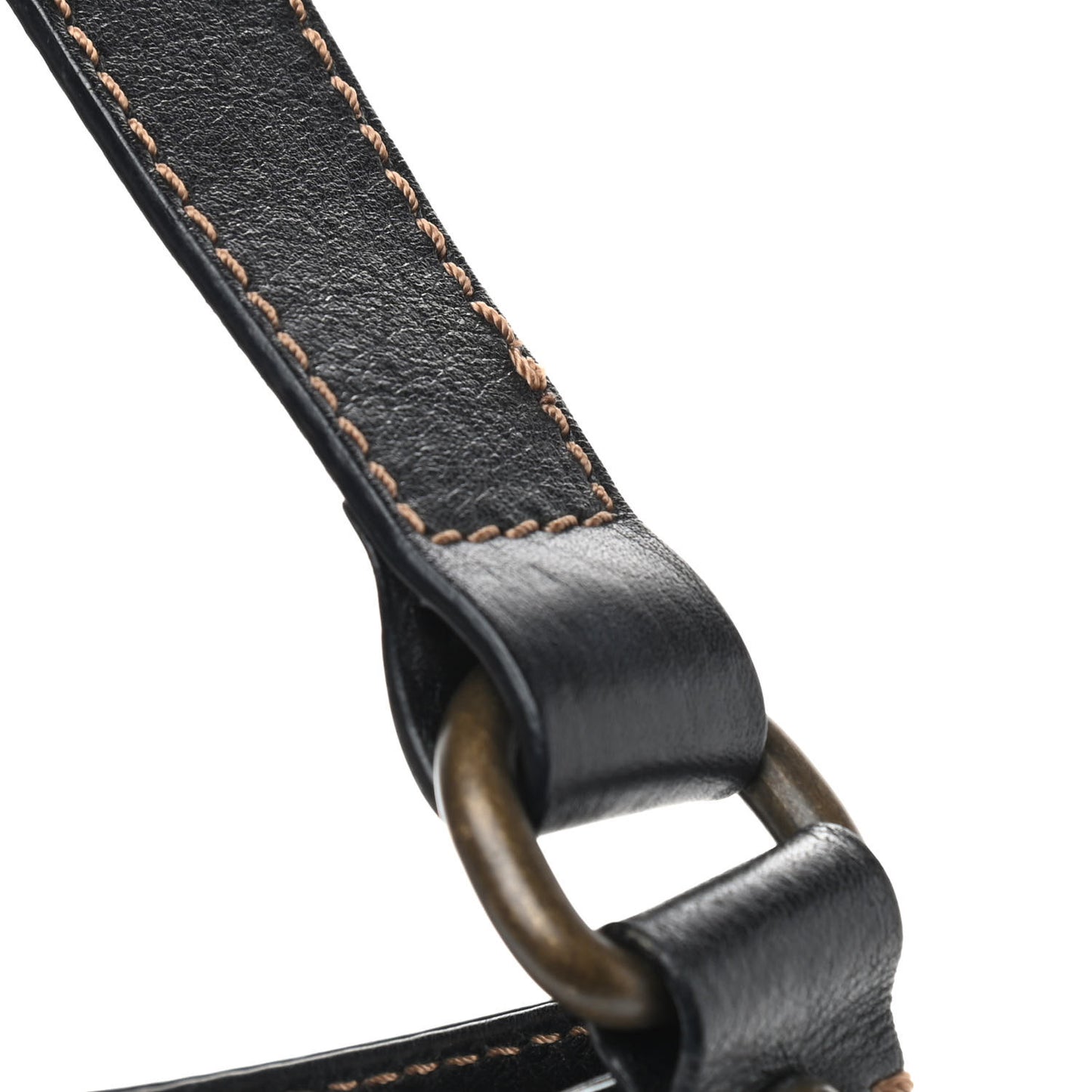 Calfskin Two Front Pocket Shoulder Bag Black