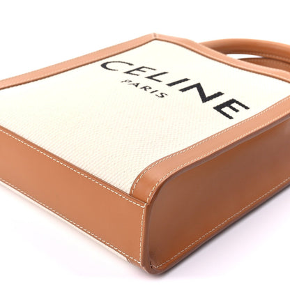 Celine Canvas Calfskin Mini Vertical Cabas Natural Tan 7 of 8