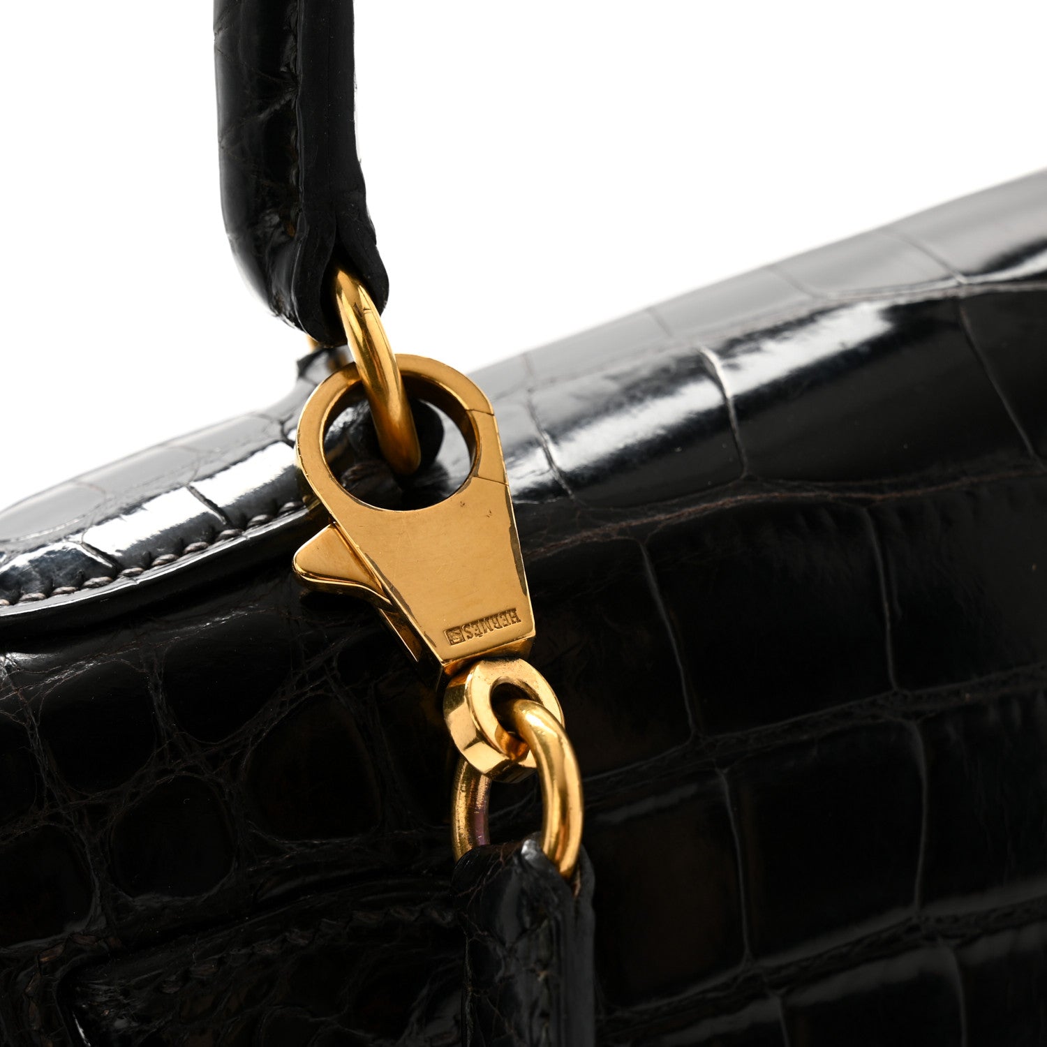 Hermes Shiny Alligator Kelly Sellier 28 Black 12 of 13
