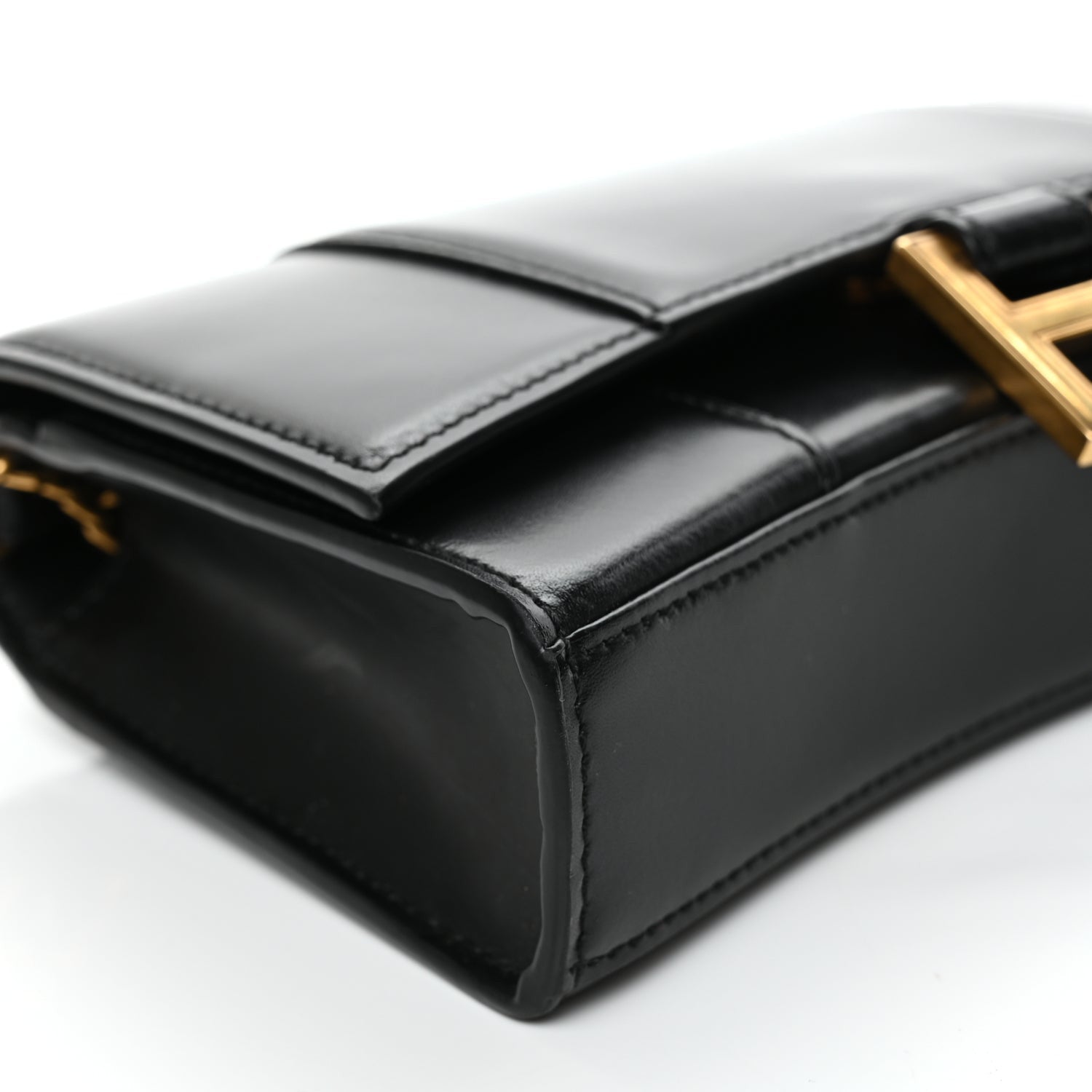 Balenciaga Shiny Box Calfskin Hourglass Chain Bag Black 7 of 9