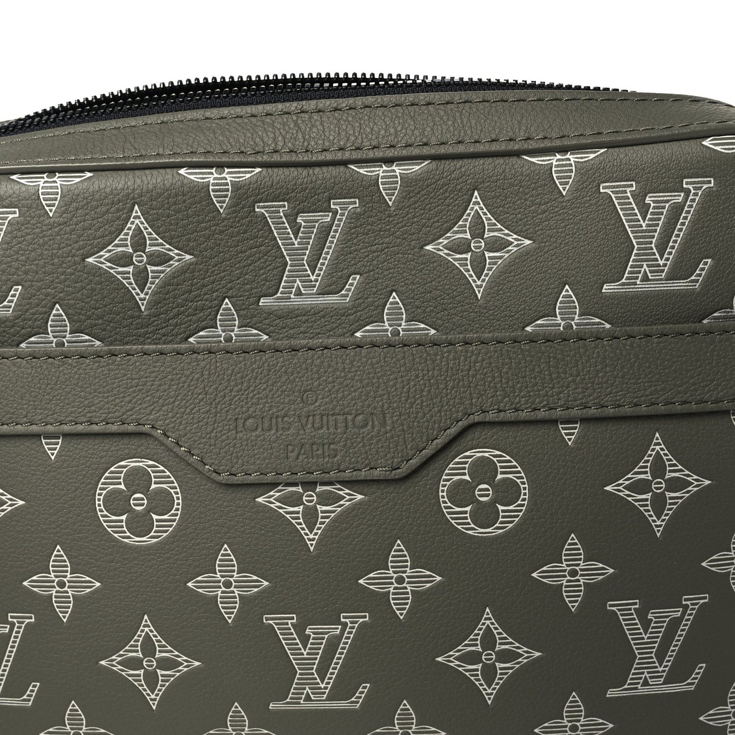 Monogram Shadow G65 Trio Messenger  Olive Green