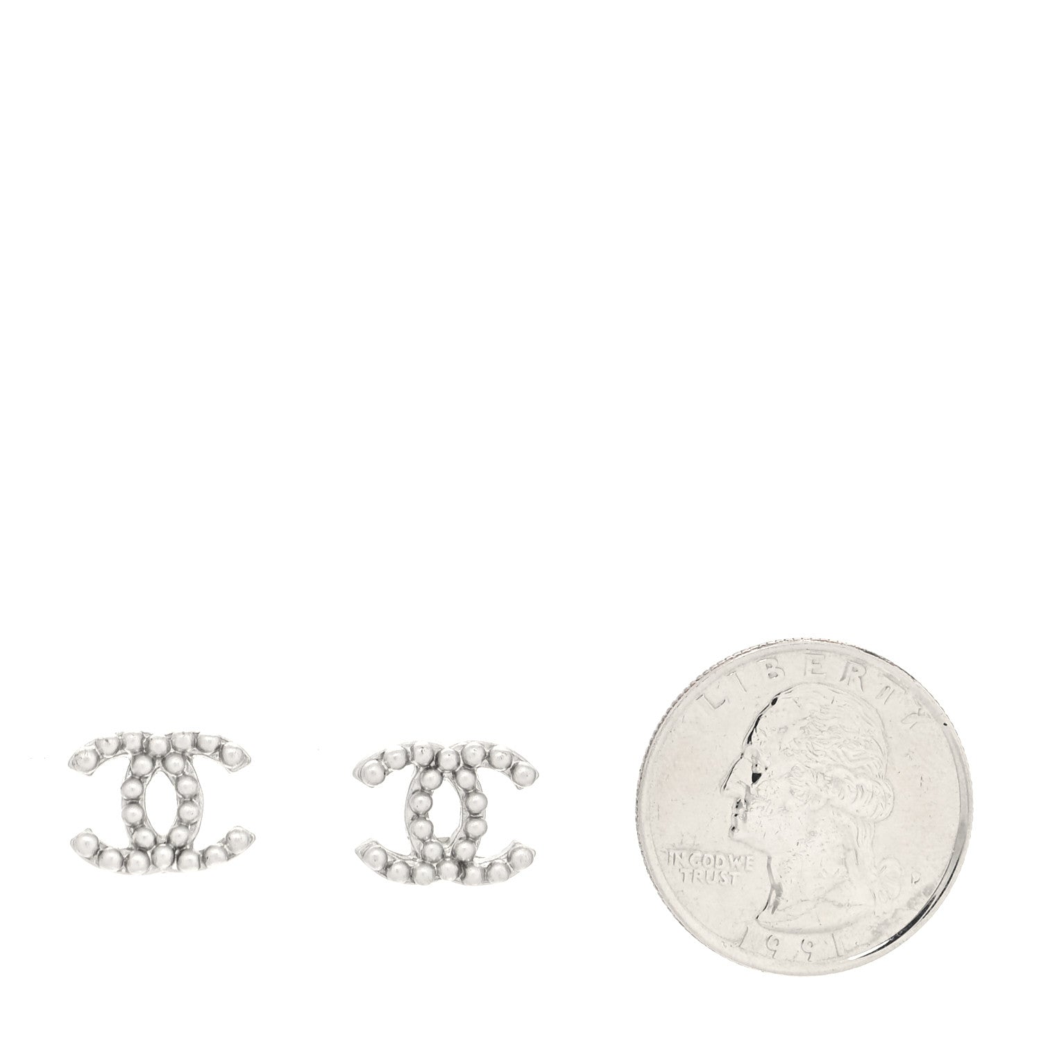 Chanel CC Earrings Silver 2 of 4