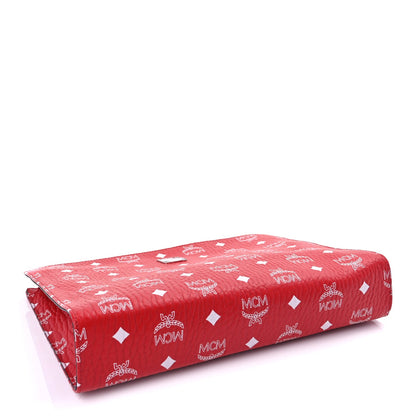 MCM Visetos Medium Zip Pouch Red 4 of 8