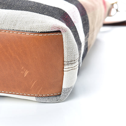 Burberry Canvas Mega Check Medium Tottenham Brit Tote Saddle Brown 11 of 16